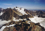 Gipfelpanorama vom Stubaier Wildspitz mit Zuckerhütl, Wilder Pfaff und Wildem freiger (ganz links)