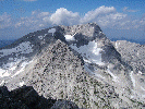 Brotfall mit seinem markanten SO-Grat und dahinter der Gr. Priel von der Spitzmauer aus