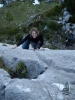 Doris in einer plattigen 5er-Tour im Klettergarten Sektor Marterl (Foto: René Reich)