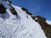 Ein weiteres kurzes Steilstück bei der Abfahrt nach Sportgastein